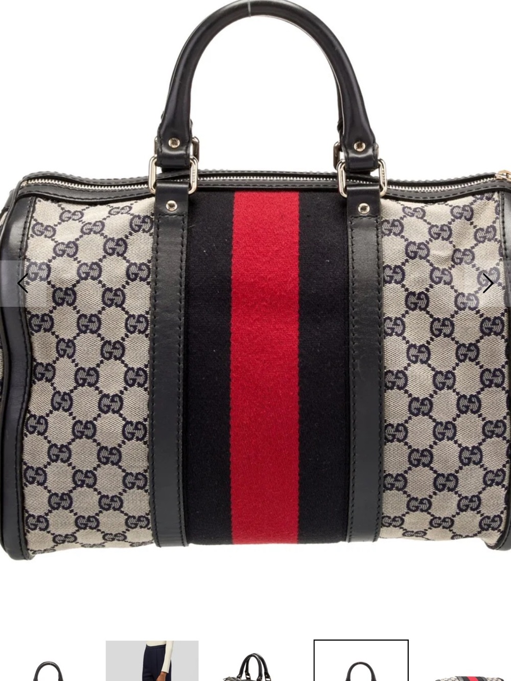 Gucci- Vintage GG Canvas Boston Medium - Picture 5 of 5